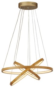 Lampadario Moderno Eternità Acciaio Marrone Legno Bianco Led 9,4W