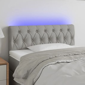 Testiera A Led Grigio Chiaro 90x7x78/88 Cm İn Tessuto /