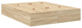 Struttura letto  rovere di sonoma legno ingegnerizzato matrimoniale