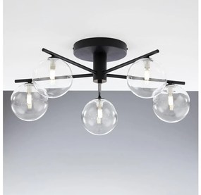 Jupiter 2046 - Lampadario a plafone PRATO 5xG9/10W/230V nero/limpido