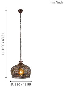 Eglo 49764 - Lampada a sospensione JADIDA 1xE27/60W