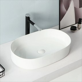 Lavabo D'Appoggio 60,5x37 Cm Rubicer "Break The Rules" Bianco Lucido