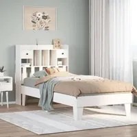 Letto senza Materasso Bianco 75x190 in Legno Massello di Pino 3308868