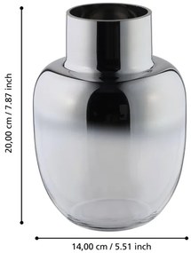 Eglo 421236 - Vaso di vetro SIRANANA 20x14 cm argento