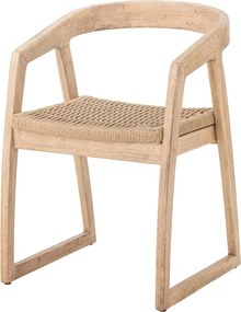 Sedia da pranzo di colore naturale in legno di cauciù massiccio Serrone – Bloomingville