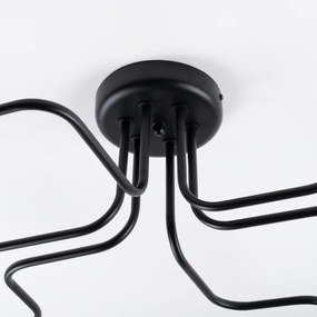 Sollux SL.1447 - Lampadario a plafone VECTOR 6xE27/15W/230V nero