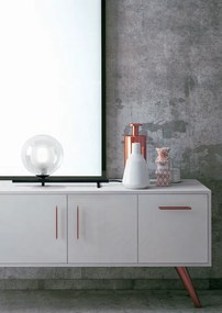 Lampada Da Tavolo in Vetro Trasparente con montatura in metallo verniciato nero soft touch Miloox Mikado