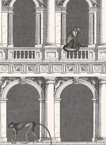 Cole & Son Carta da parati Procuratie e Scimmie - Black and White