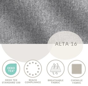 Letto matrimoniale imbottito grigio con spazio contenitivo e rete 200x200 cm Lounge L - Maison de Rêve