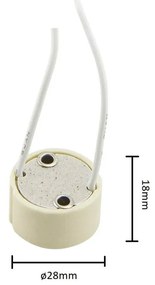 Base GU10 in ceramica con cavo - portalampada