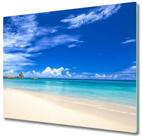 Tagliere in vetro temperato Spiaggia tropicale 60x52 cm