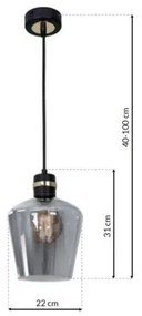 Lampadario su fune RICHMOND 1xE27/60W/230V