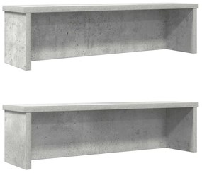 Scaffali Da Cucina Impilabili 2 Pz Grigio Cemento 60x15x16 Cm /