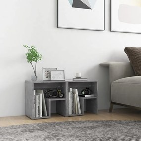 Comodini 2 Pz Grigio Cemento 40x30x40 Cm İn Legno Multistrato /