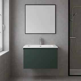 Mobile da bagno sospeso sotto lavabo L 59.5 x H 40 x P 45.5 cm verde opaco, 1 cassetto Fusion