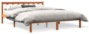 Giroletto Senza Materasso Marrone Cera 160x200 Cm Legno Di Pino /