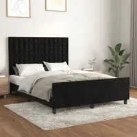 Giroletto con Testiera Nero 140x190 cm in Velluto 3125997