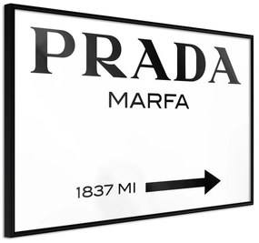 Poster  Prada (White)  Cornice Quadri Cornice nera, Larghezza x Altezza Home decor 45x30