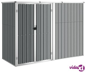 vidaXL Capanno per Attrezzi Grigio 225x89x161 cm in Acciaio Zincato