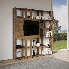 Libreria Multifunzionale Porta TV Kato 178x204x36 cm, Libreria N / Noce