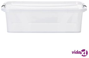 vidaXL Scatole Trasparenti Portaoggetti con Coperchio 2 pz da 21 L