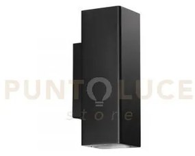 Applique a parete duduk quadrata nera 2 luci attacco gu10 mini 7x5x...