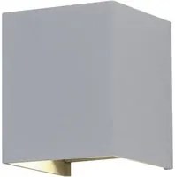 Lampada LED da Muro Quadrata Doppio LED COB 12W Colore Grigio Satinato Fascio Luminoso Regolabile 4000K IP65