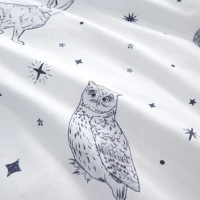 Biancheria da letto singola per bambini in flanella 135x200 cm Starlight Animals - Bianca