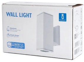 Aigostar - Applique da esterno 2xGU10/230V bianco IP65 quadrato