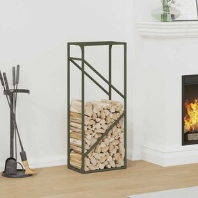 Rastrelliera Per Legna Da Ardere Verde Oliva 40x25x100 Cm /