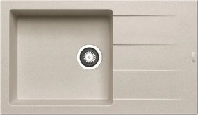 Lavello integrato 1 vasca in granito beige PYRAMIS Athlos L 50 x L 86 cm, reversibile