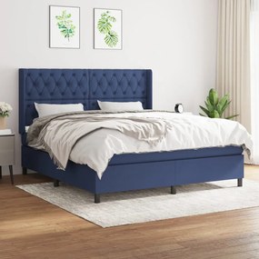 Giroletto A Molle Con Materasso Blu 160x200 Cm İn Tessuto /