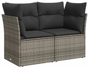 Set divano da giardino 6 pz con cuscini grigio in polyrattan