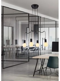 Lampadario a sospensione con filo BASSO 4xE27/40W/230V nero