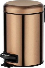 Cestino portarifiuti in acciaio inox rame 3 lt con pedale