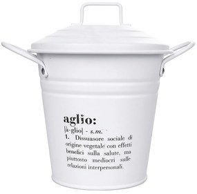 Barattolo porta aglio con scritta in metallo Victionary