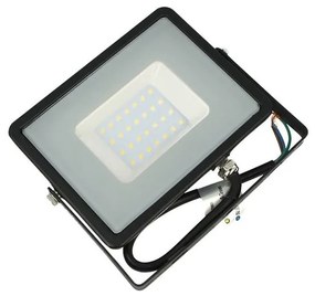 Faro Led Flood Light 30W IP65 Bianco Naturale Super Slim Carcassa Nera Smd Samsung Garanzia 5 Anni SKU-401