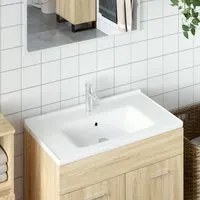 Lavandino da Bagno Bianco 81x48x19,5cm Rettangolare in Ceramica 153711