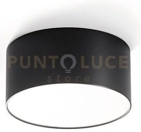 Gpl243c- plafoniera nera a led in alluminio 3000k 1280lm 16w d.14cm