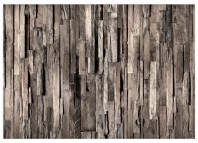 Fotomurale adesivo Wooden Curtain (Dark Brown)