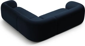 Divano angolare blu con rivestimento in velluto Kate – Micadoni