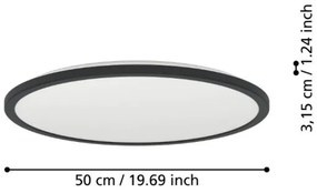 Eglo 901441 - Plafoniera LED da esterno ROVITO 16,8W/230V diametro 50cm IP44 nero