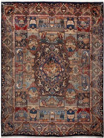 Kashan Tappeto 380 x 300 (Iran) Annodato A Mano