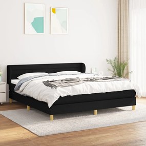 Giroletto A Molle Con Materasso Nero 160x200 Cm İn Tessuto /
