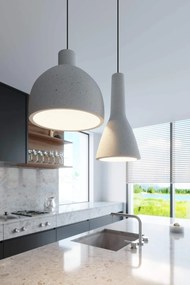 Lampadario a Sospensione in Cemento Bianco DAMASO E27 da interno