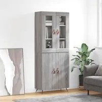 Credenza Grigio Sonoma 69,5x34x180 cm in Legno Multistrato 3198191