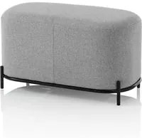 Pouf POLLY grigio chiaro in metallo e tessuto