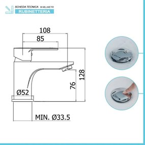 Set miscelatori lavabo bidet e doccia incasso in ottone cromato Zoe