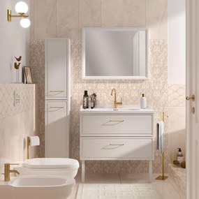Mobile bagno da terra con lavabo L 90 x H 57 x P 48.1 cm bianco per vasca centrale Charm
