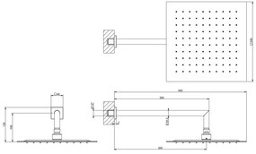 Soffione doccia 30x30 Anticalcare Orientabile con braccio a parete Mirror Steel Shower 47250 Gessi Emporio